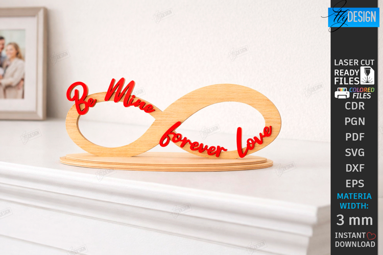 Minimalist Love Stand Laser Cut | Romantic Desktop Sign SVG