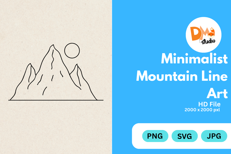 Minimalist Mountain Line Art