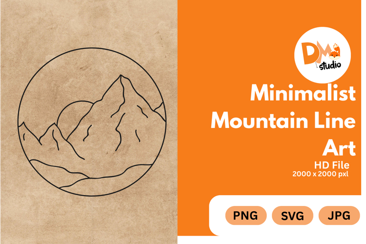 Minimalist Mountain Line Art example image 1