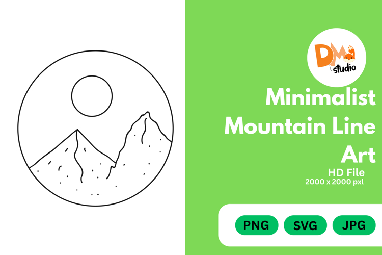 Minimalist Mountain Line Art example image 1