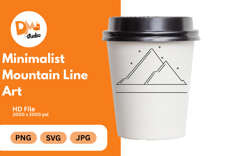 Minimalist Mountain Line Art example image 1