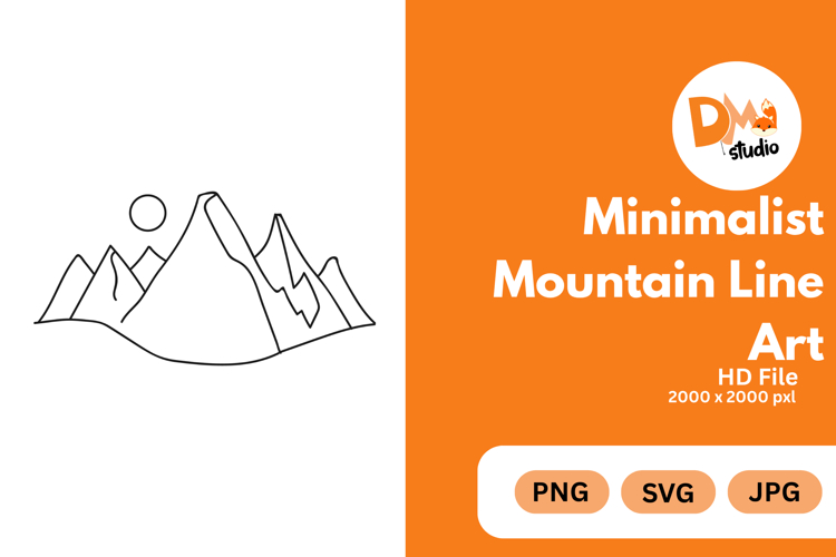 Minimalist Mountain Line Art