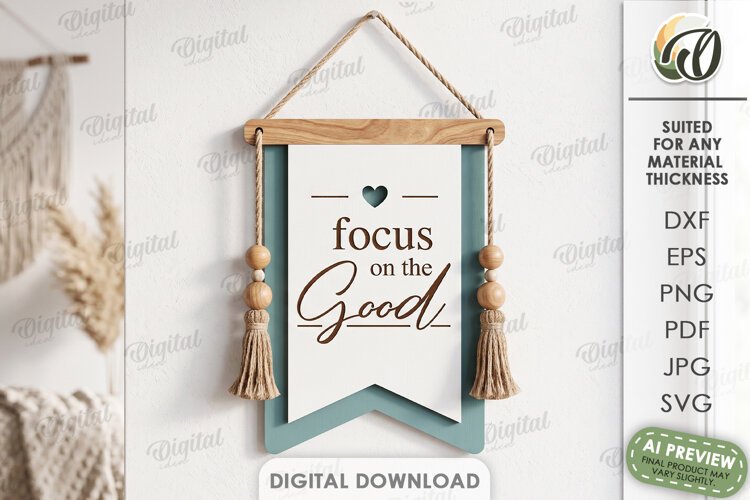 Minimalist Door Sign Laser Cut. Wall Hanger SVG example image 1