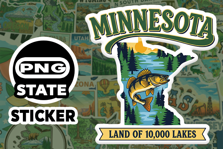 Minnesota Sticker PNG SVG | State Outline Decal File |