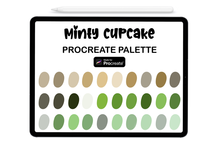Minty Cupcake Procreate Palette - Procreate Color Palette