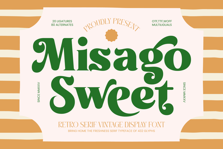 Misago Sweet - Retro Serif Vintage Display Font
