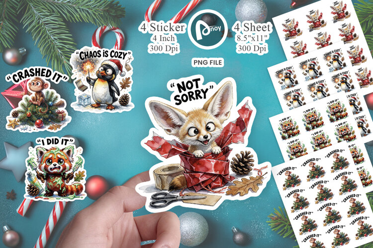 Mischievous Naughty List Zoo Sticker example image 1