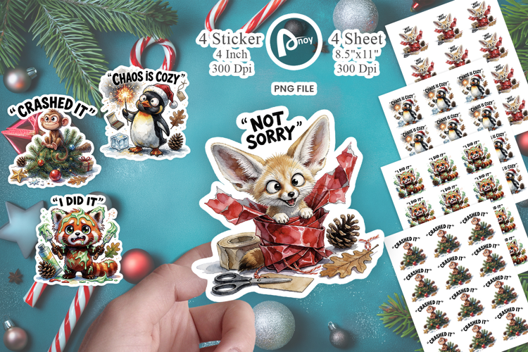 Mischievous Naughty List Zoo Sticker