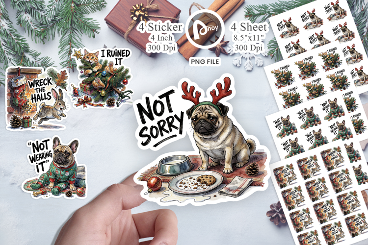 Pet Christmas Chaos Sticker