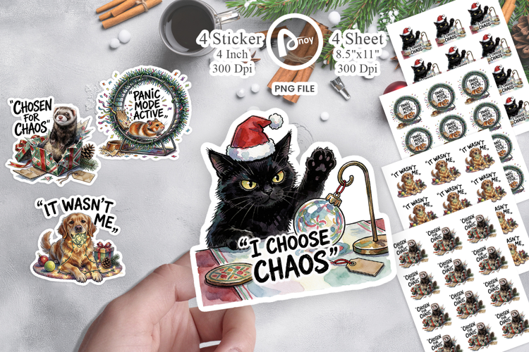 Pet Christmas Chaos Sticker