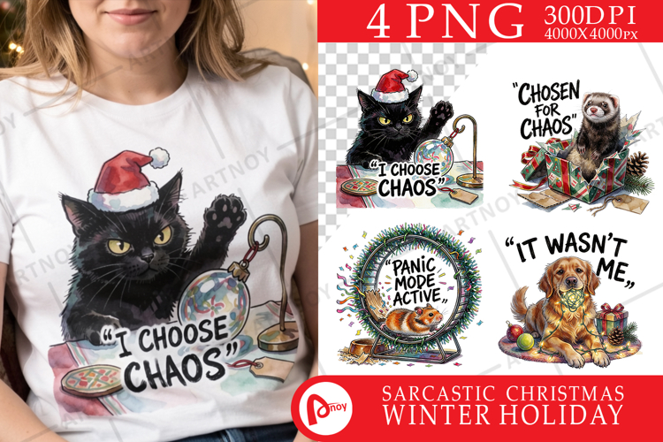 Pet Christmas Chaos Sublimation