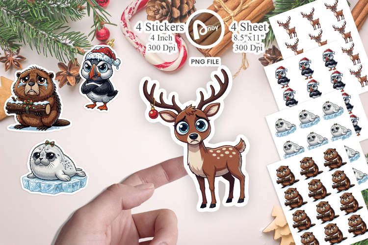 Freezing Winter Animals Sticker
