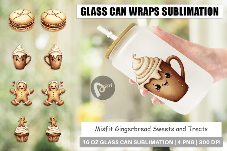 Misfit Gingerbread Sweets Glass Can