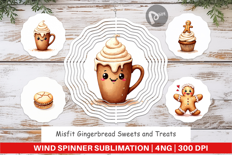 Misfit Gingerbread Sweets Wind Spinner