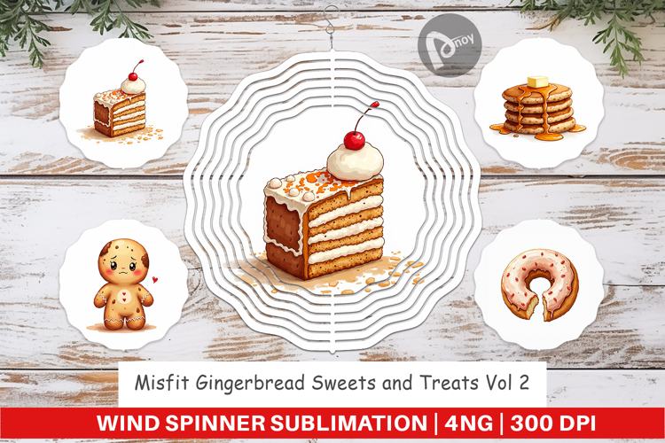 Misfit Gingerbread Sweets Wind Spinner