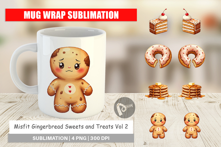 Misfit Gingerbread Sweets Mug Wrap