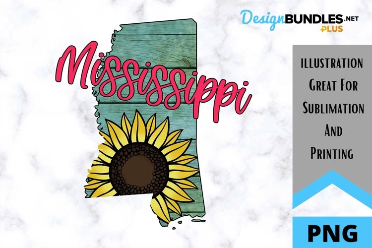 Sublimation Sunflower State - Mississippi State - Flower