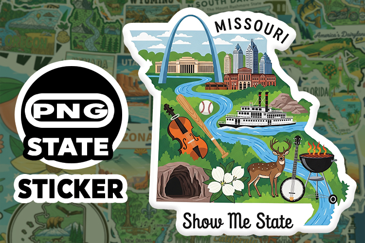 Missouri Sticker PNG SVG | State Outline Decal File |