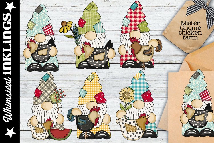 Mister Gnome Chicken Farm Sublimation Clipart example image 1