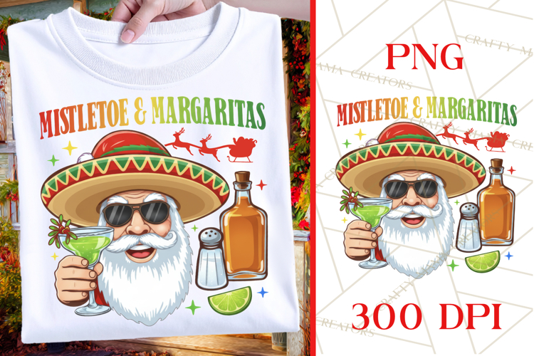 Mistletoe And Margaritas | Fiesta Christmas PNG