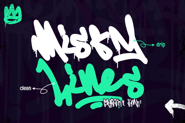 Misty Lines | Monoline Urban Graffiti Font