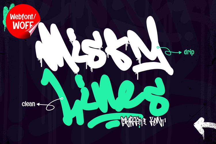 Misty Lines | Monoline Drip Webfont for Urban Creative Proj