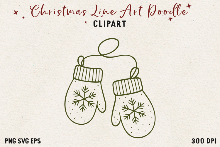 Vintage Hand-Drawn Christmas Illustration| Line Art Clipart