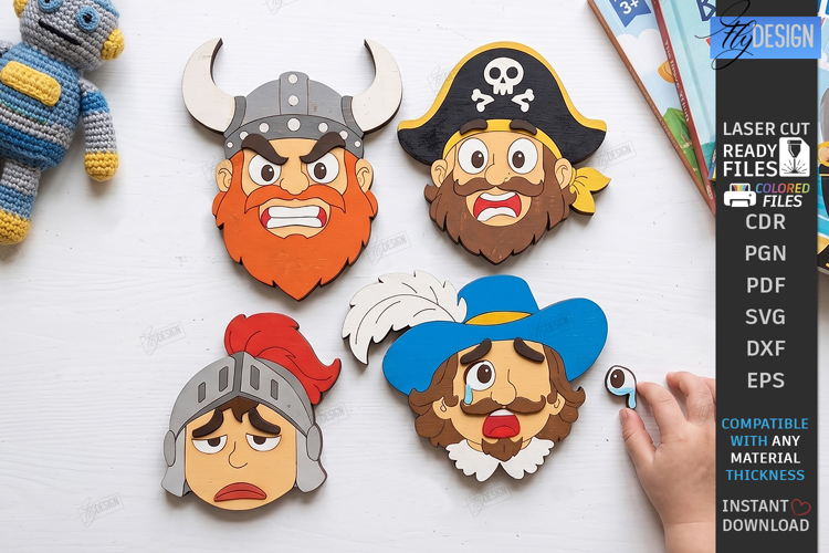 Mix and Match Emotions Puzzle Laser Cut | Kids Laser | Games