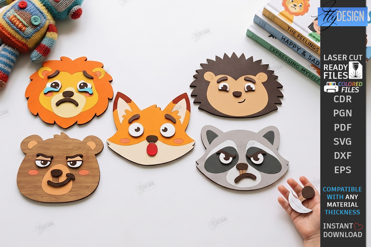 Mix and Match Emotions Puzzle Laser | Kids Laser | Animals