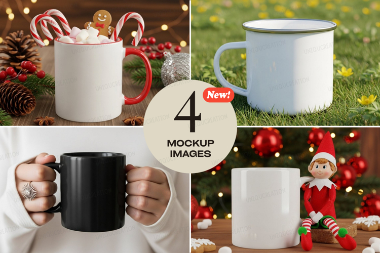 Christmas mug mockup
