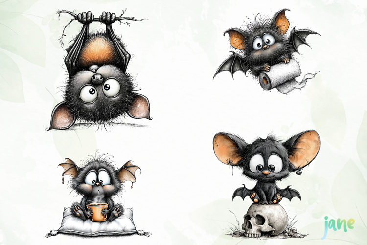 Quirky Bat Clipart Sublimation