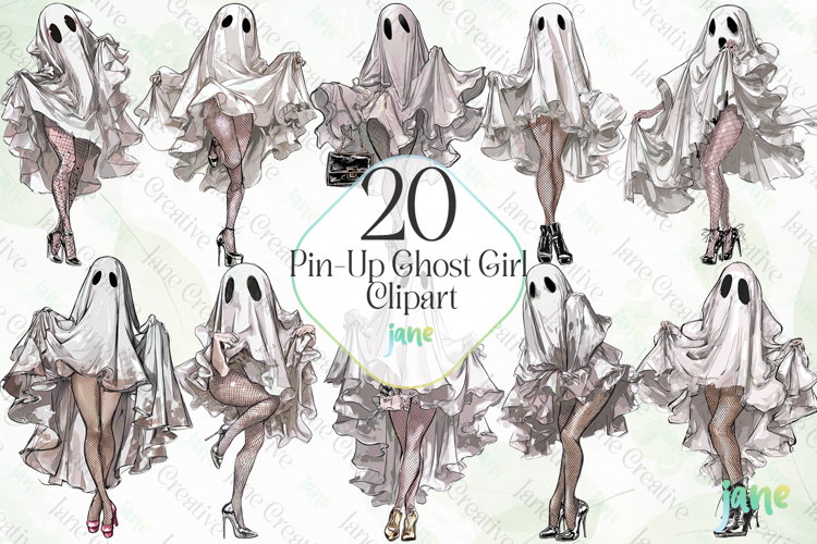 Pin-Up Ghost Girl Clipart