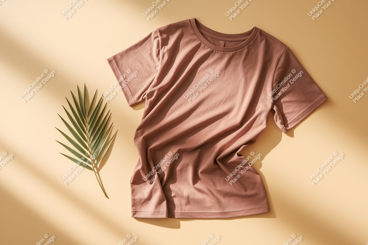 Dusty rose t shirt palm leaf image