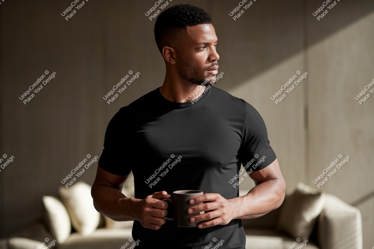 Black Tshirt Mockup Image 5