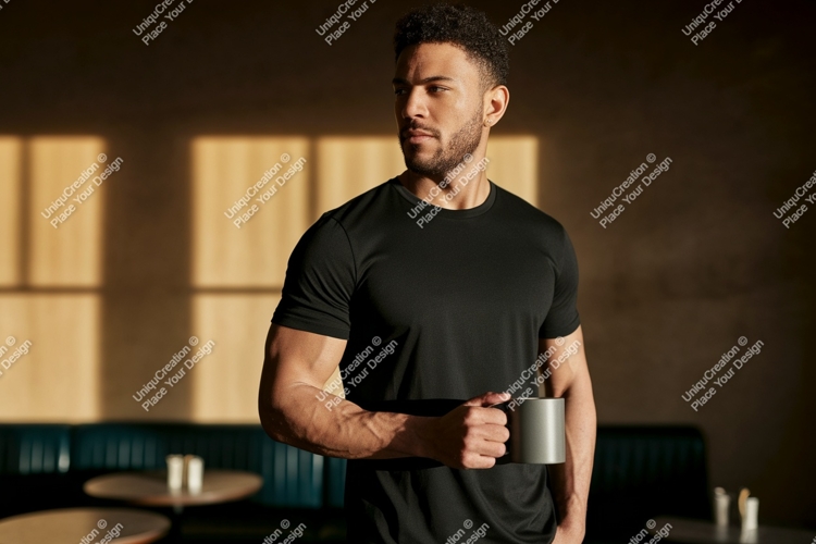 Black Tshirt Mockup Image 7