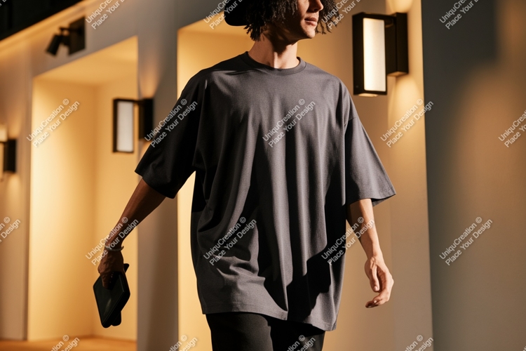 Model T-Shirt Mockup Image 7
