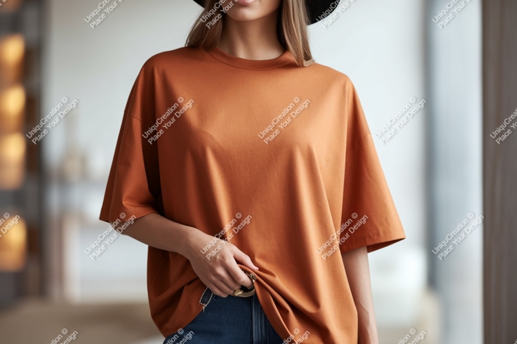 Terracotta T shirt mockup apparel