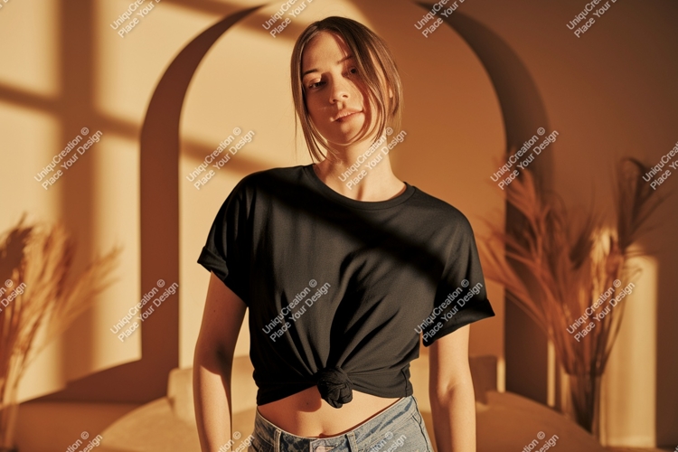 Black Tshirt Mockup Image 7