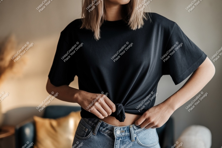 Black t shirt mockup apparel