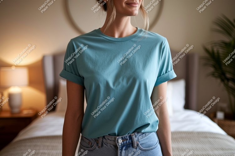 Teal TShirt Mockup apparel clothing