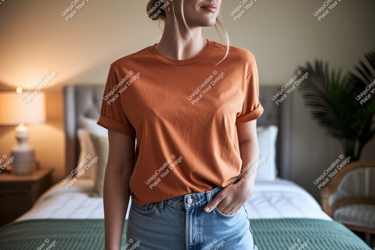Orange TShirt Mockup t-shirt apparel