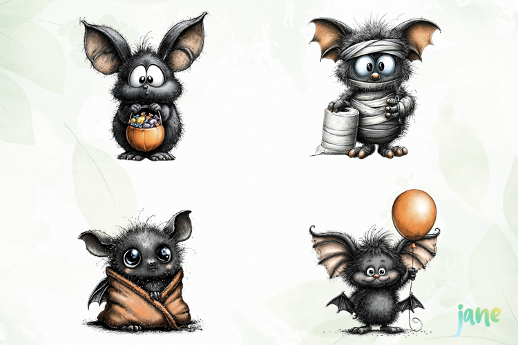 Quirky Bat Clipart Sublimation