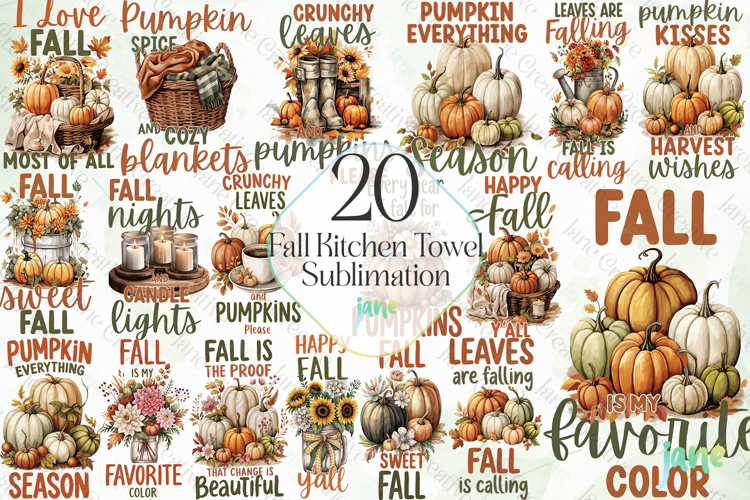 Fall Kitchen Towel Sublimation