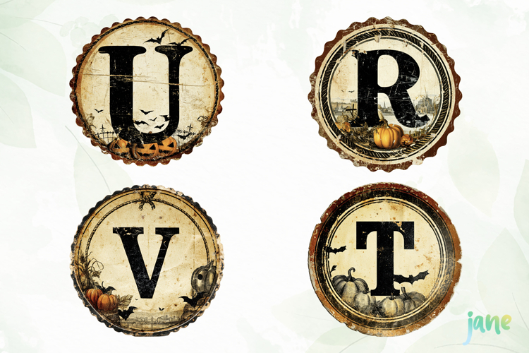 Retro Halloween Letter Clipart