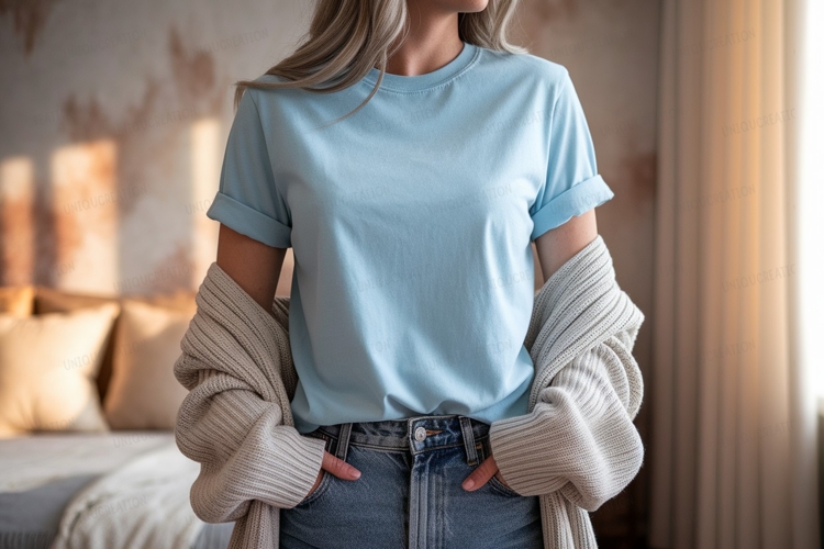Light blue t shirt mockup image