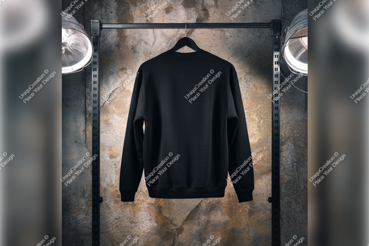 Black Tshirt Mockup Hanging On Rack Template