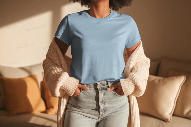 Light blue t shirt mockup image