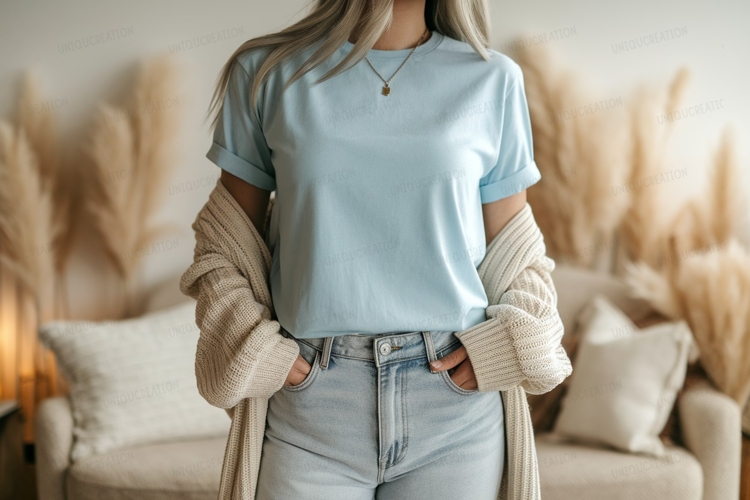 Light blue t shirt mockup image