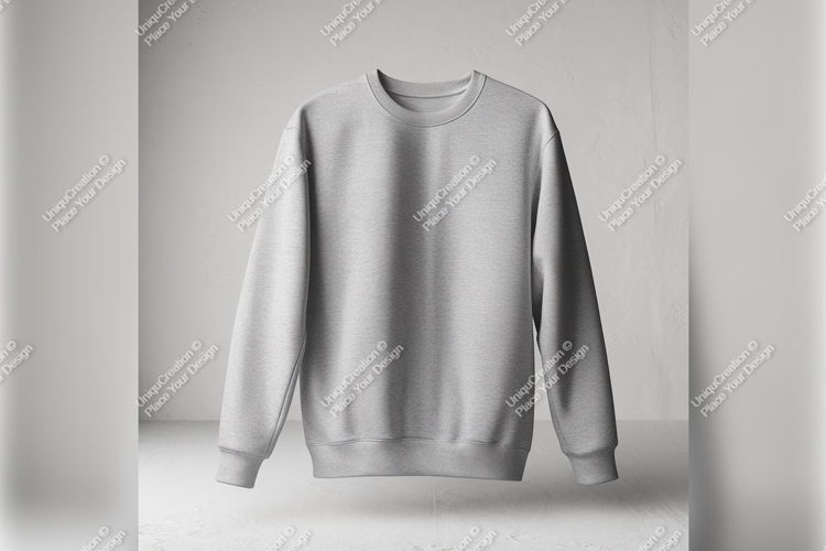 Gray Tshirt Mockup Sweatshirt Hanging Plain Background