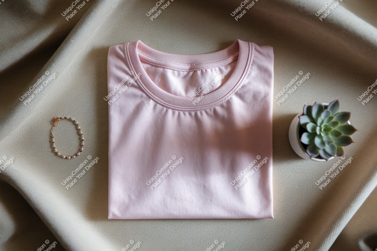 Pink shirt bracelet succulent mockup clothing jewelry